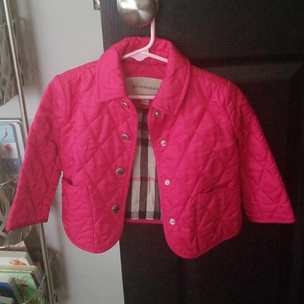 Burberry fushcia quilted coat